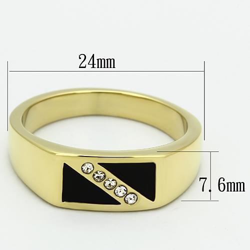 Men Stainless Steel Synthetic Crystal Rings TK775