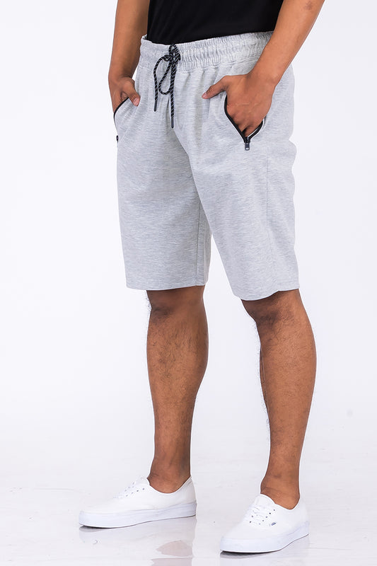 HEATHERED COTTON SHORTS